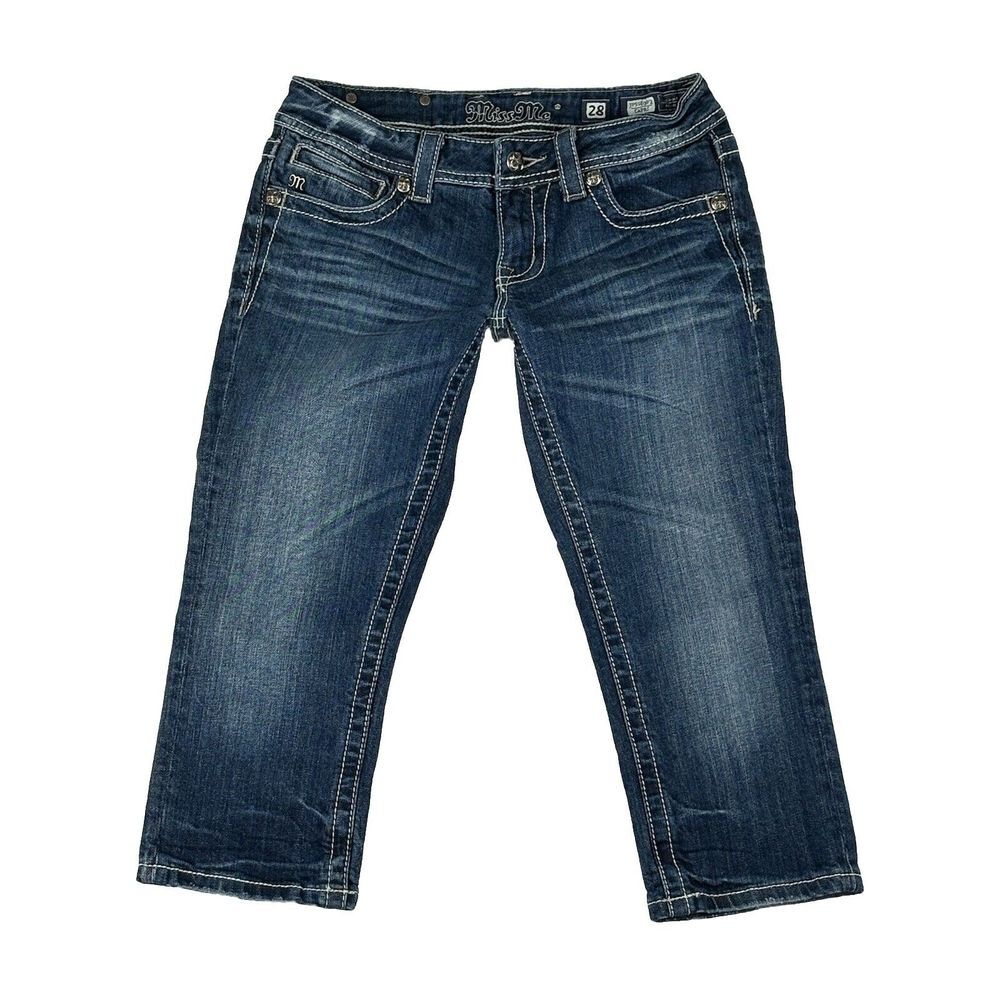 Miss Me Jeans Womens Blue Capri Low Rise Jeans‎ Size 28